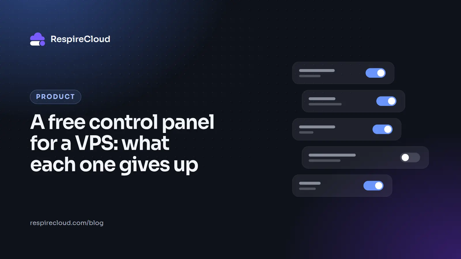 A free control panel for a VPS: what each one gives up